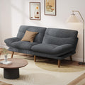 66 in Corduroy Futon Sofa Bed - Grey Convertible Recliner Sofa