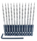 FTG Tapered Drill Bits for Wood 12 Pc #6 (9/64ft) - Replacement Set