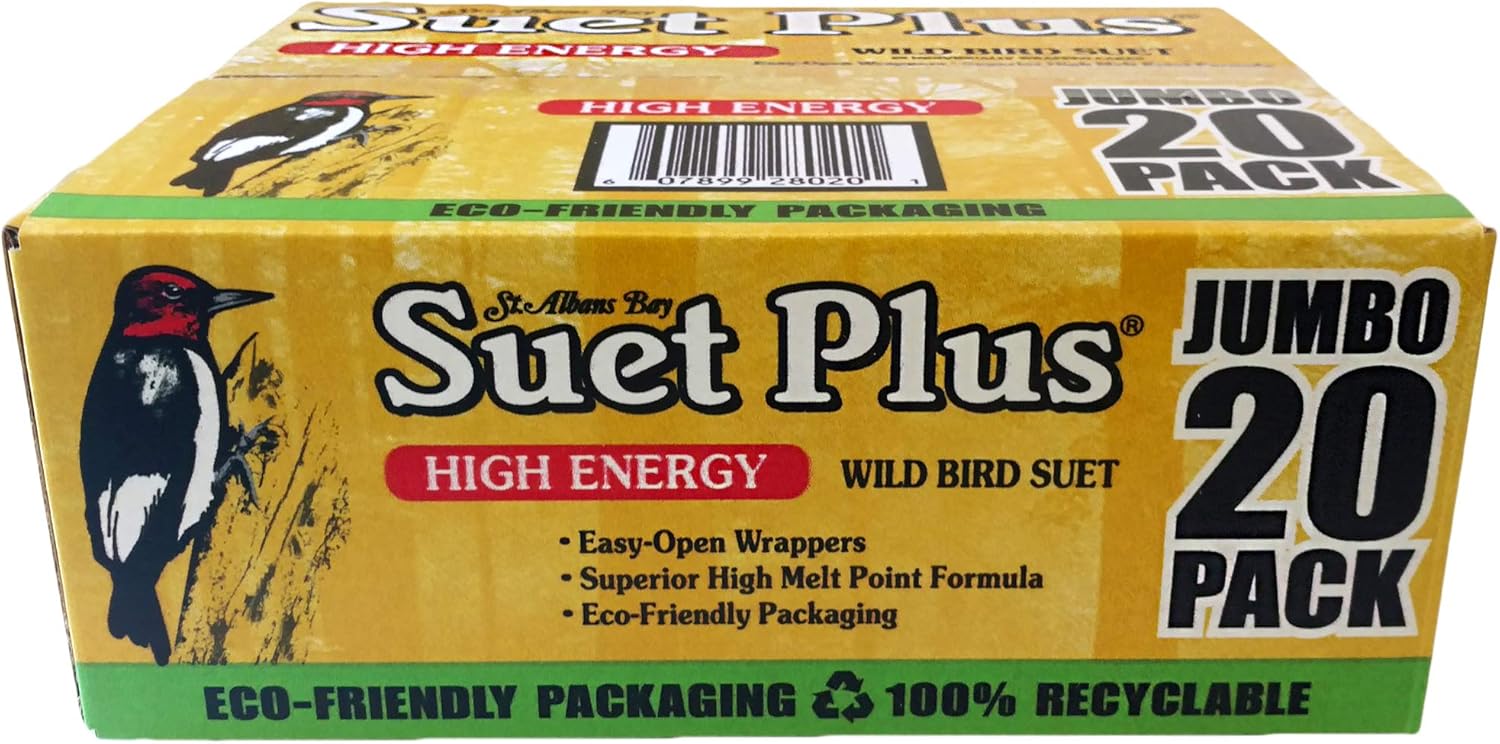 Premium High Energy Suet Cakes for Wild Birds - 20 Pack