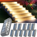 Solar Step Lights for Outside 12-Pack - Bright Warm White Stair