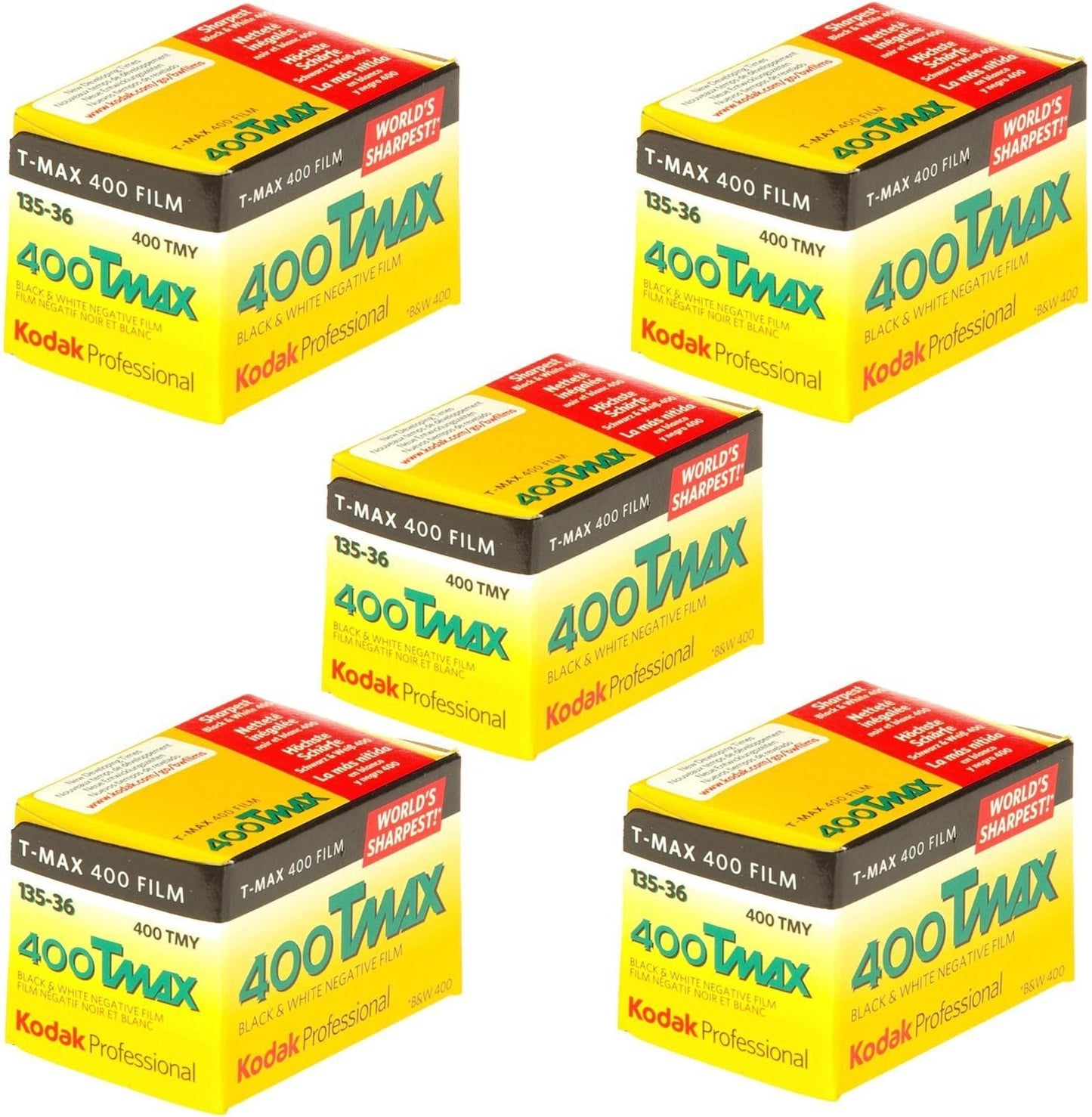 Kodak 400 TMAX Professional Black and White Film Pack of 5