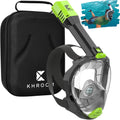 Full Face Snorkel Mask for Adults - CO2 Safe Valve, Wide View