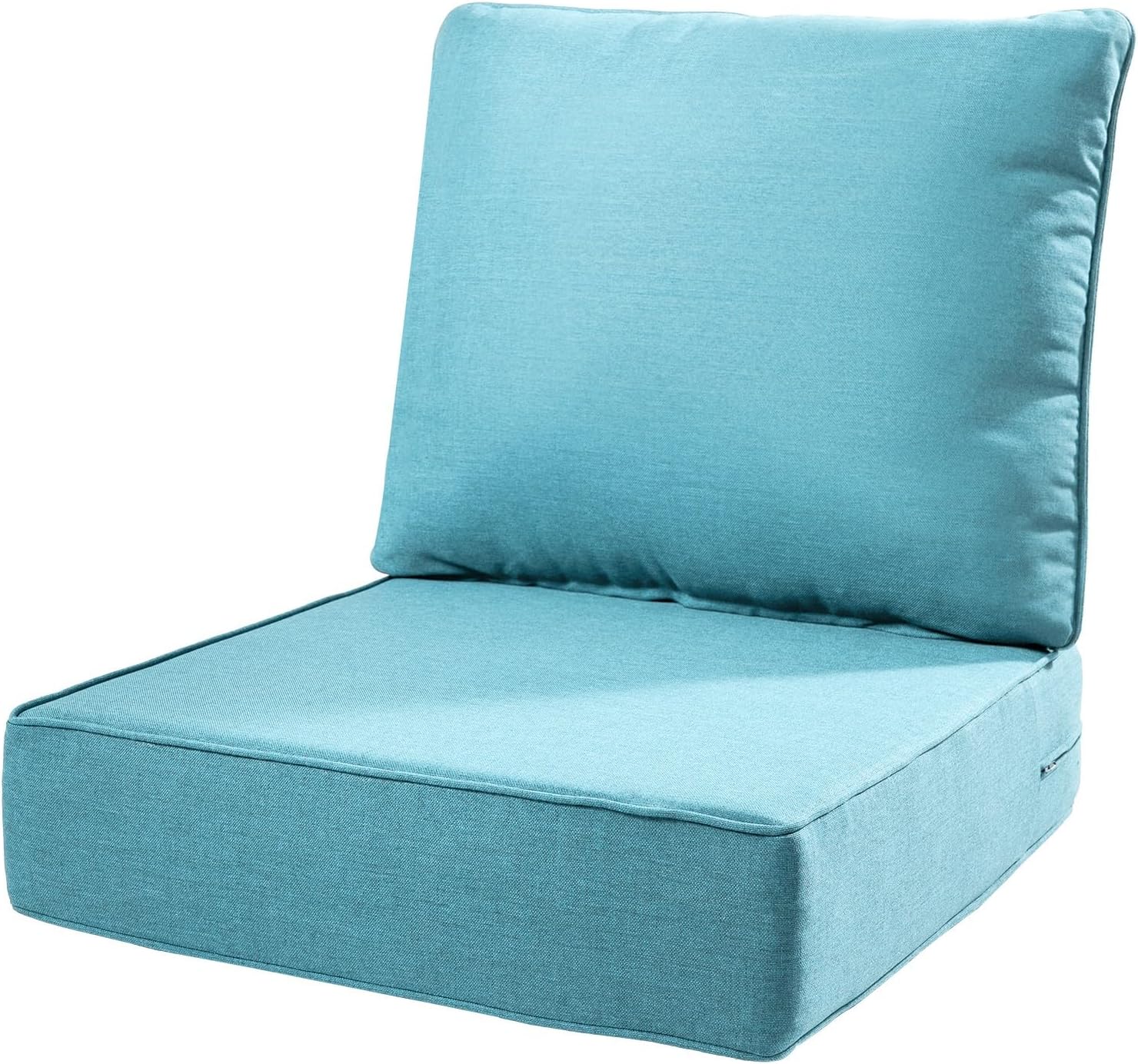 6 Thick Outdoor Cushions for Deep Seat Patio Chairs - Teal