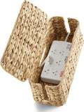 Wicker Cable Management Box with Lid - 15 in Cable Organizer Box