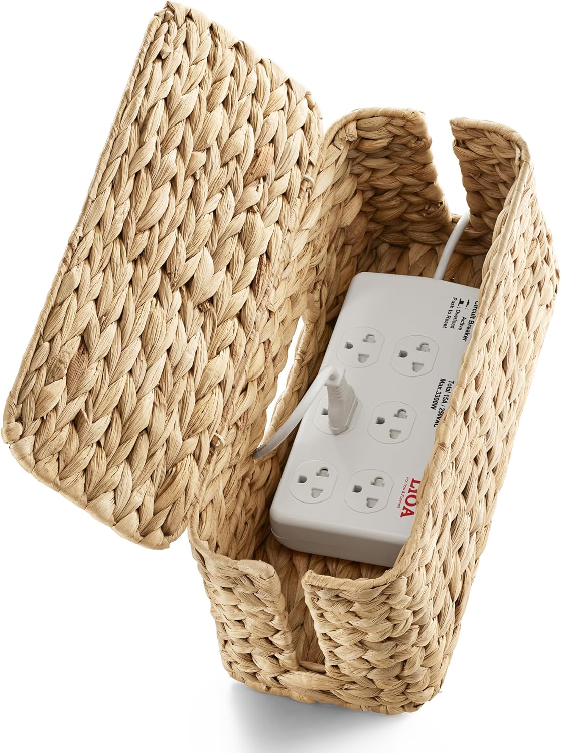 Wicker Cable Management Box: Neatly Organize Cords