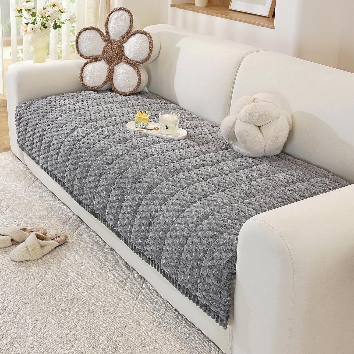 Couch Cover for Dogs Washable, Soft Fuzzy Sofa Protector