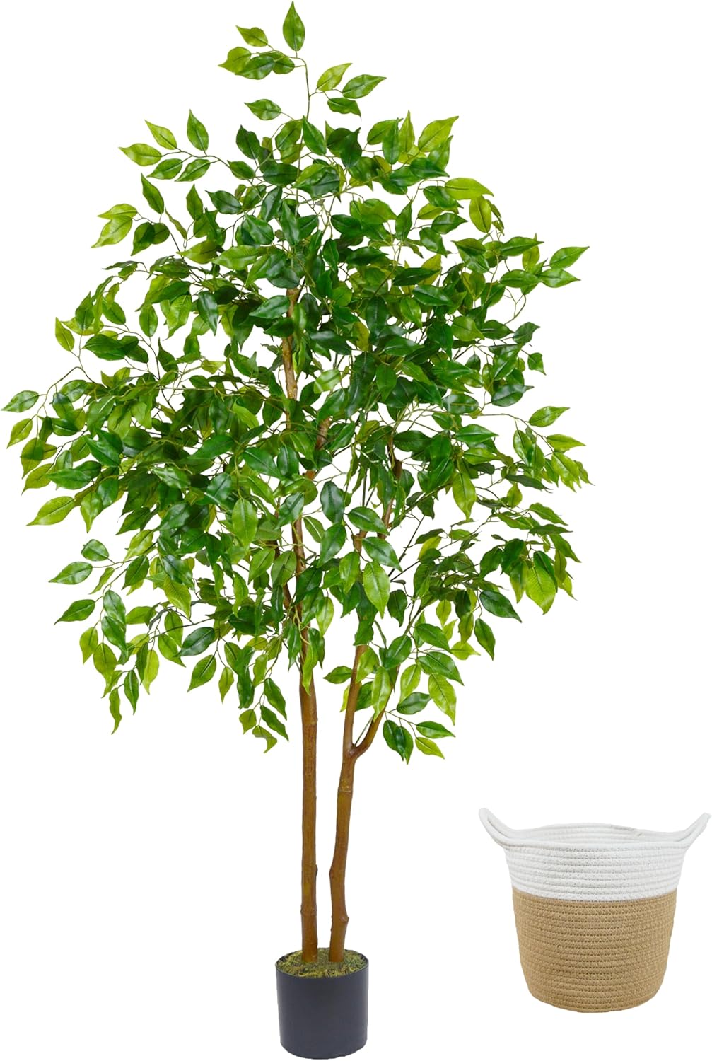 5ft Tall Artificial Ficus Tree for Indoor Outdoor Decor