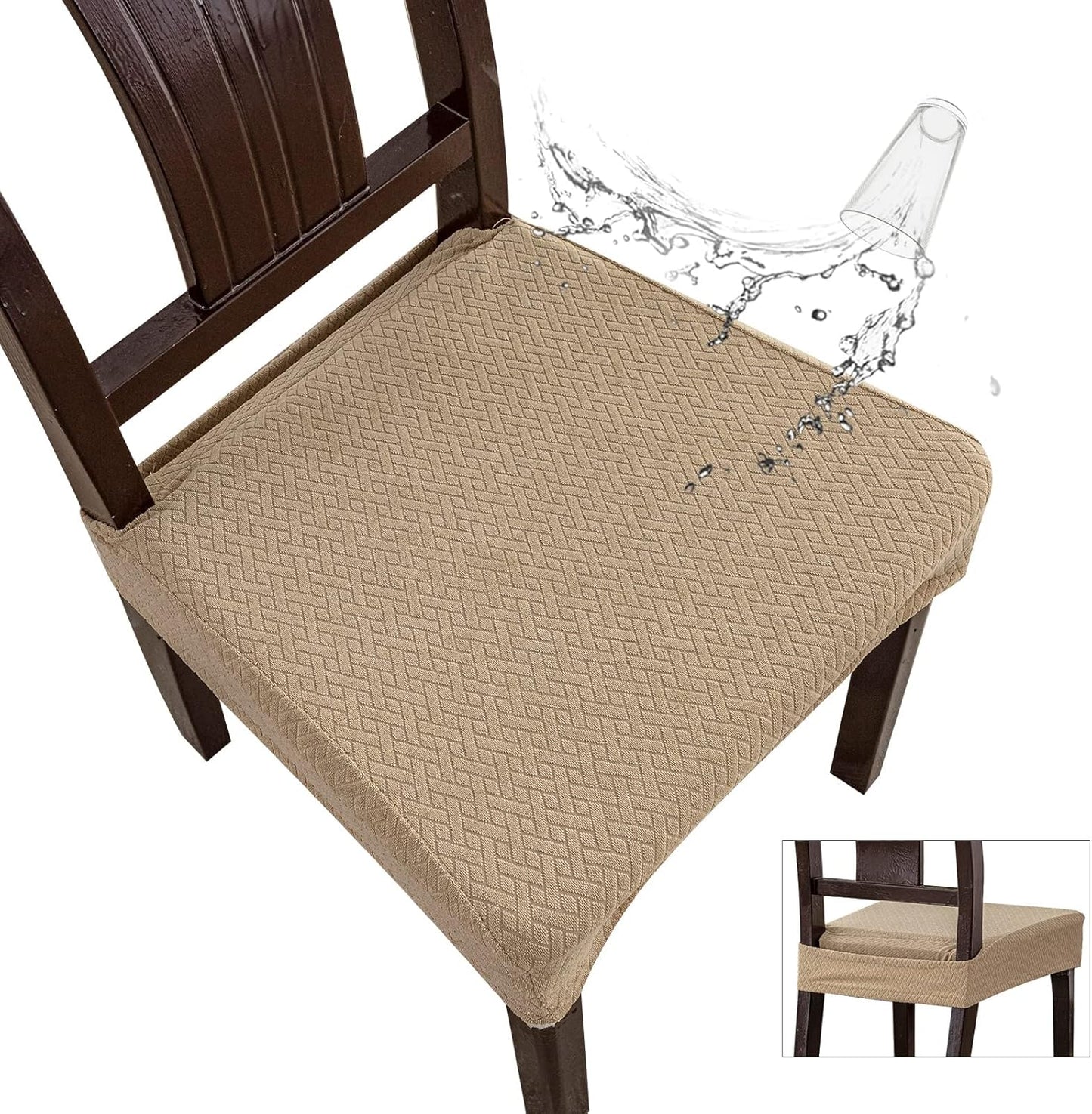 Genina Waterproof Seat Covers for Dining Room Chair Set of 8