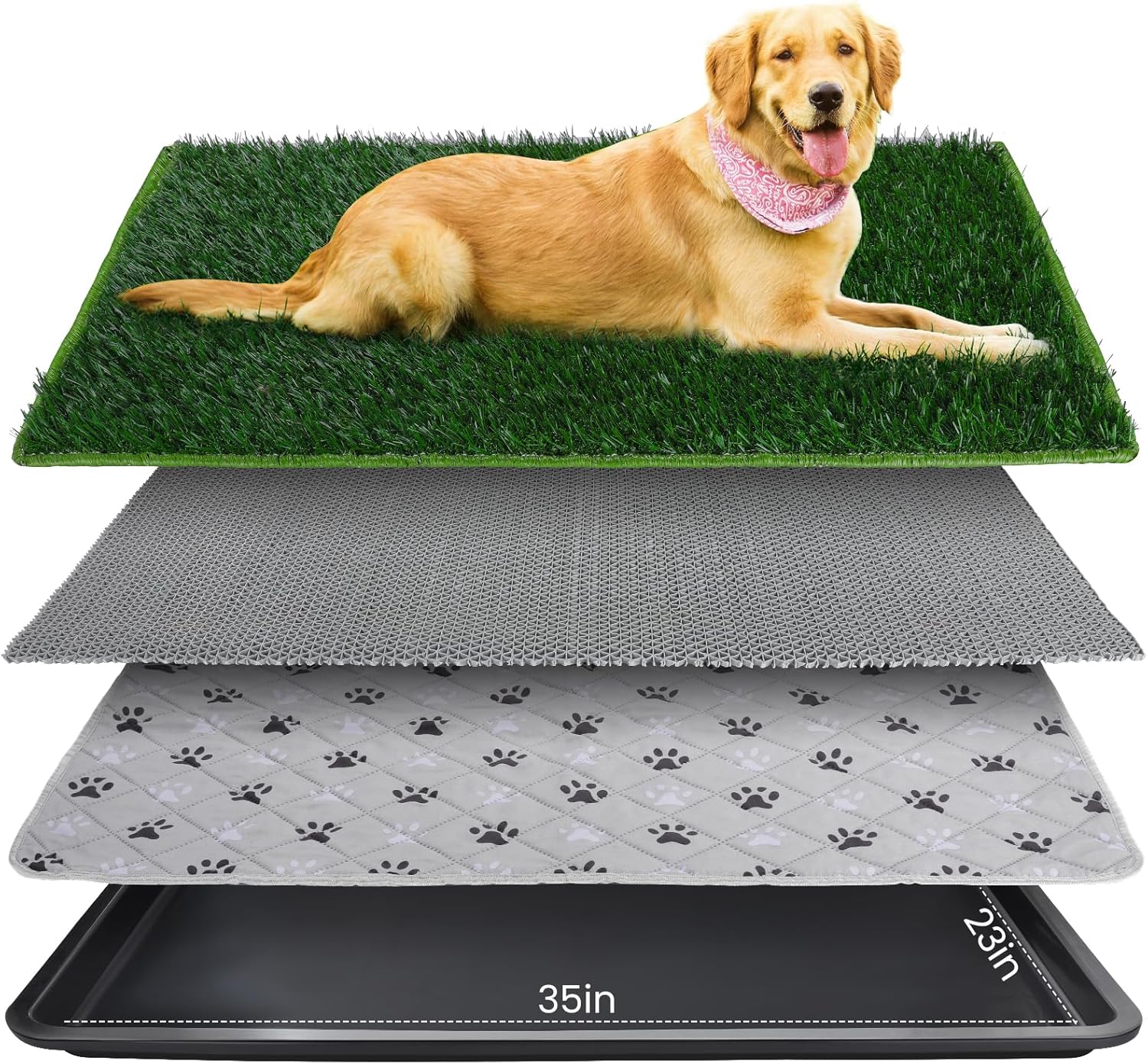 FURWAY Dog Grass Pad with Tray for Easy Indoor Potty Training