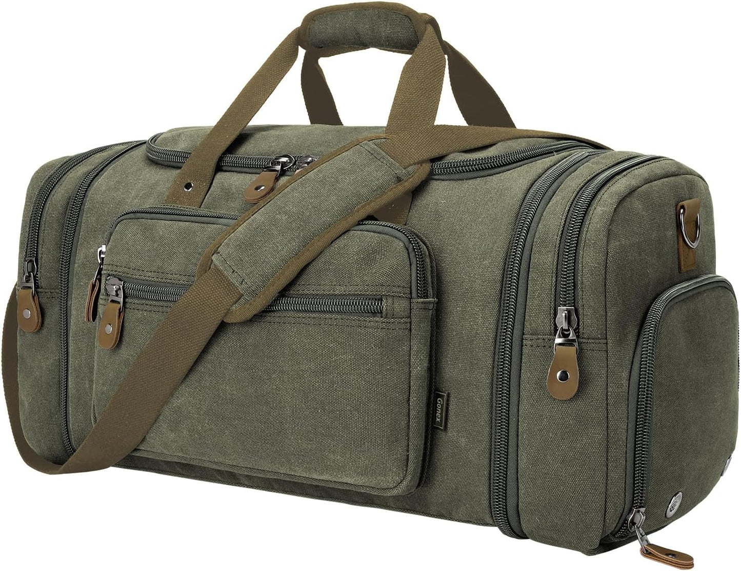 Gonex Canvas Duffle Bag 60L for Travel and Weekend Getaways