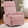 Khaki Chenille Swivel Rocking Recliner Chair - Small Nursery Comfort