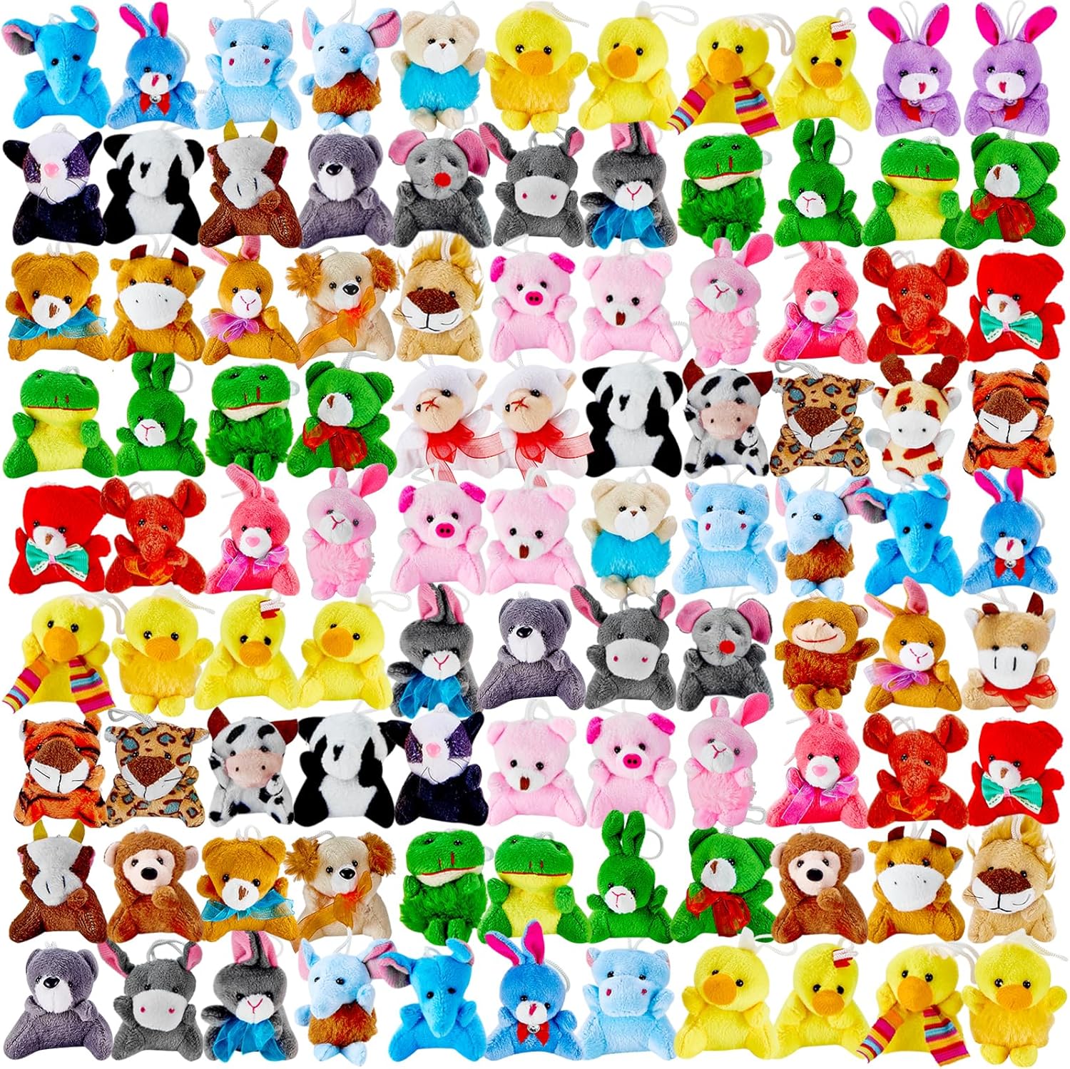 120 Pack Mini Animal Plush Toy Set for Every Occasion
