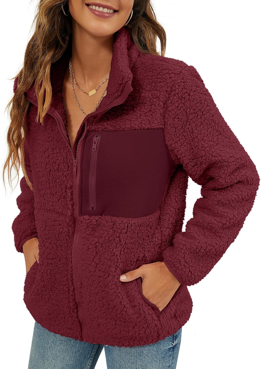 VVK Women's Fashion Faux Shearling Shaggy Full Zip Coat Review