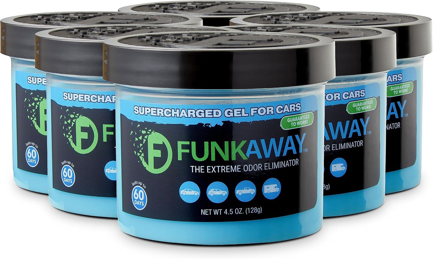 FunkAway Supercharged Gel for Cars - Extreme Odor Eliminator