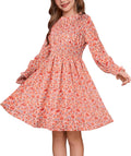 GRACE KARIN Girls' Floral Long Sleeve Midi Dress - Elegant Fall Fit