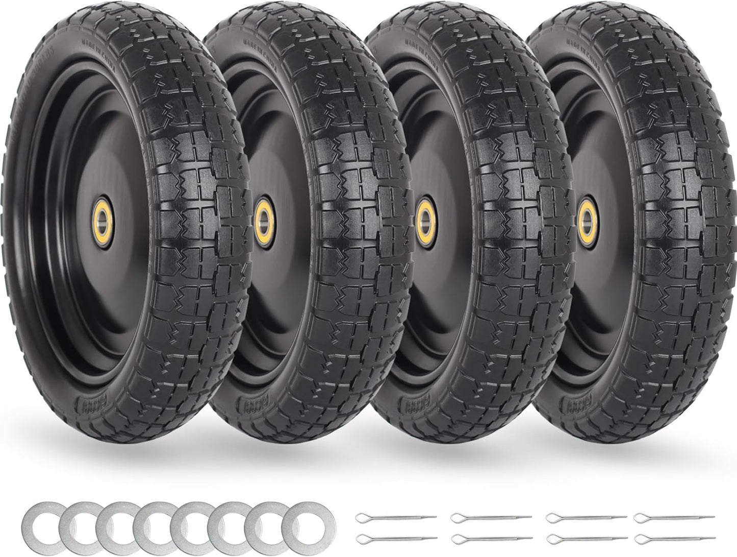 13 Flat-free Solid Tire and Wheel Replacement for Wheelbarrows