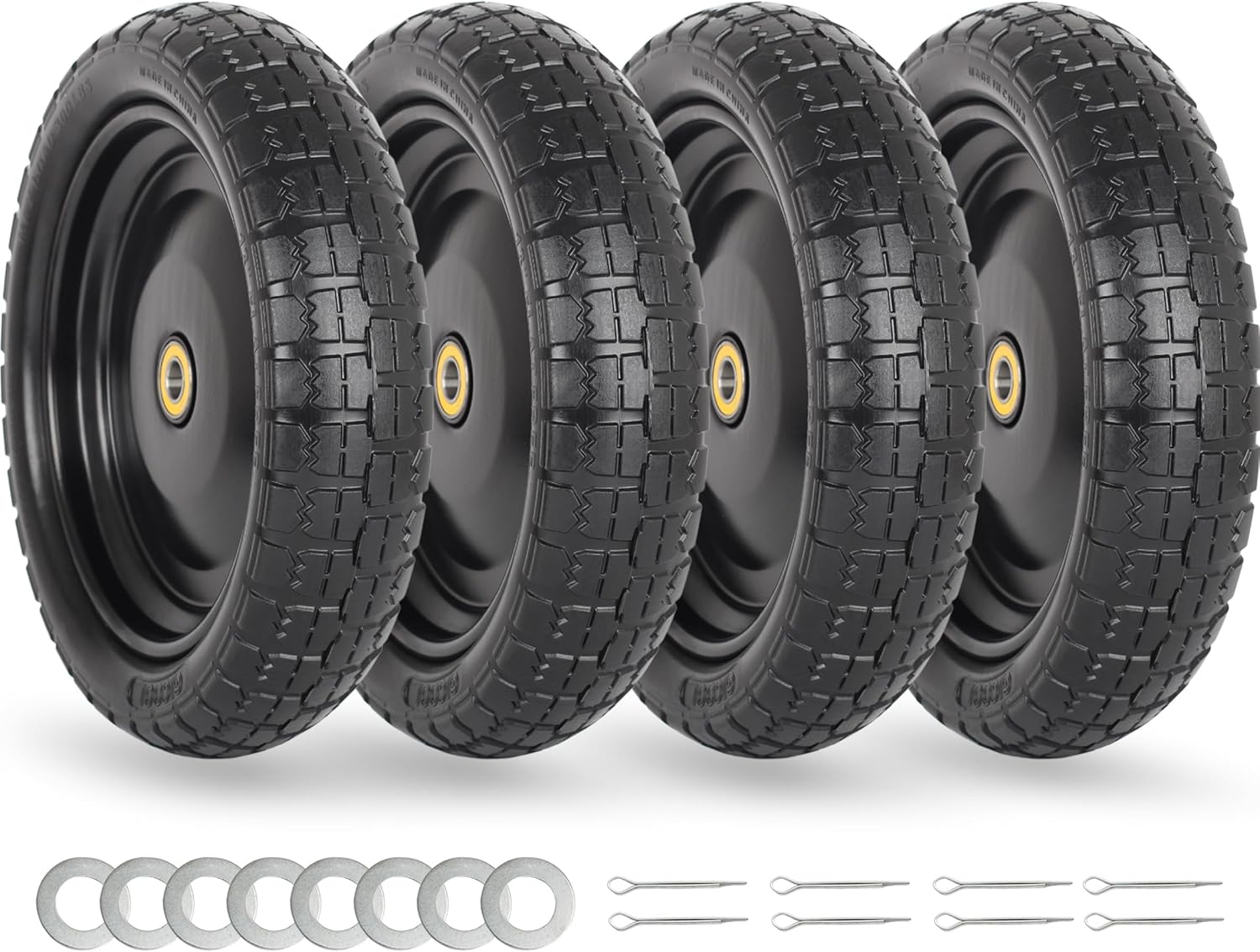 13 Flat-free Solid Tire and Wheel Replacement for Wheelbarrows
