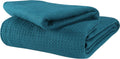 Glamburg 100% Cotton Thermal Blanket for All Seasons in Teal