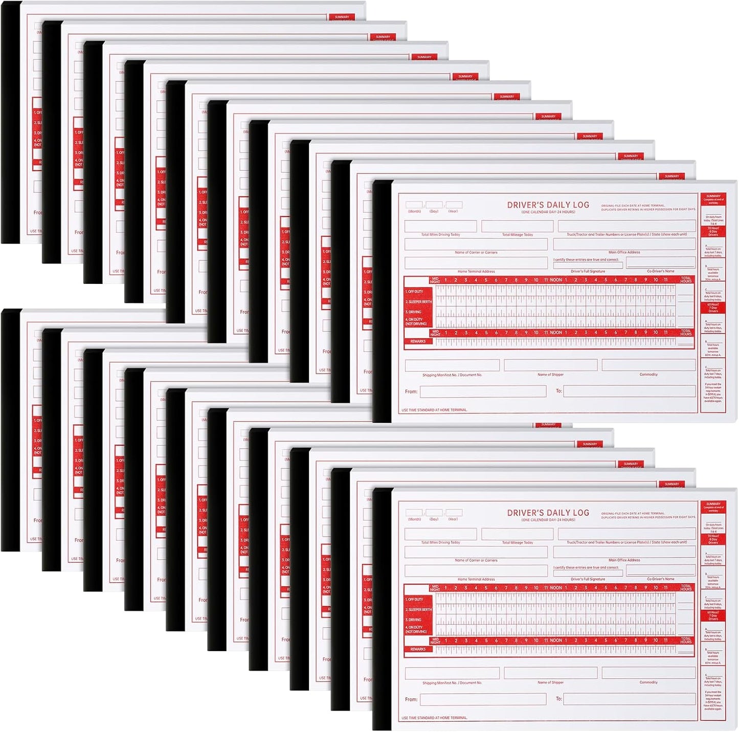 20 Pack Driver Daily Log Book for Truck with Inspection Report