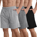IHU 3 Pack Men's Cotton Pajama Shorts - Soft Sleep & Lounge