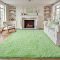 6x9 Area Rug for Living Room - Fluffy Sage Green Shag Rug