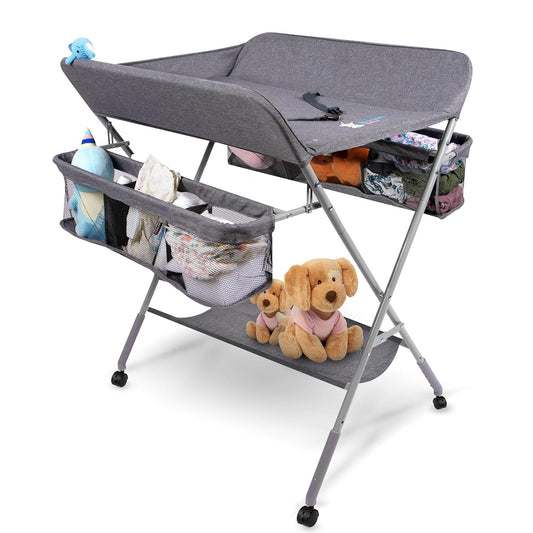 Baby Portable Changing Table with 2X Thicker Pad and Storage