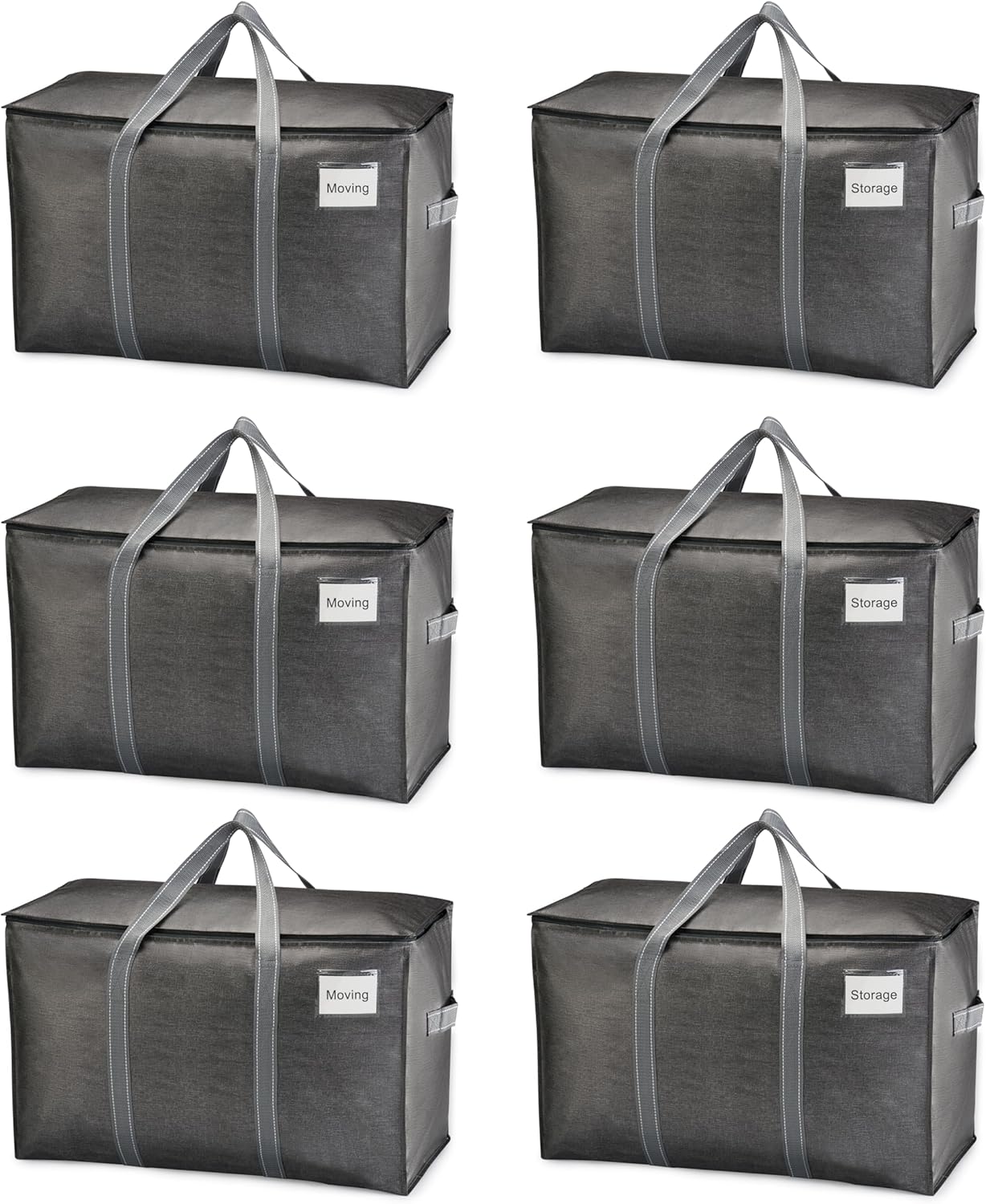 VENO 6 Pack Moving Bags - Heavy Duty Storage Totes for Easy Packing