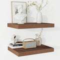 Floating Shelves 2 Pack 16in x 12in Rustic Walnut - Extra Deep Storage