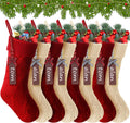 Jenaai 8 Set Christmas Stockings - Large 18 in Knitted Stockings