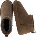 Womens Suede Ankle Boots Pull On Faux Fur Lined - Cozy Memory Foam