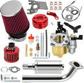YOXUFA 212cc Carburetor Exhaust Pipe Muffler Stage 2 Kit - Performance