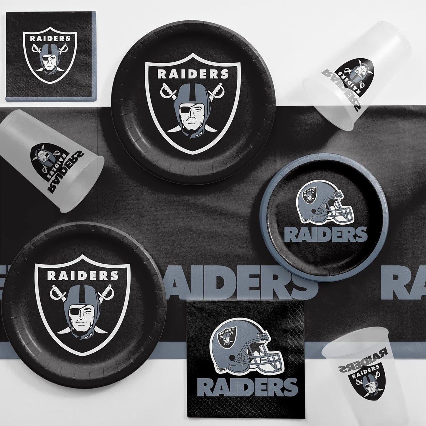 Las Vegas Raiders Game Day Party Supplies Kit for 8 Fans