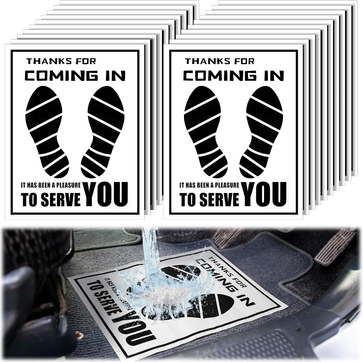 Frienda 500 Pcs Waterproof Paper Car Floor Mats for Vehicles