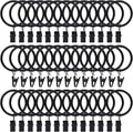 Curtain Rings with Clips 44pcs 1.5 in Rustproof Metal - Smooth Glide