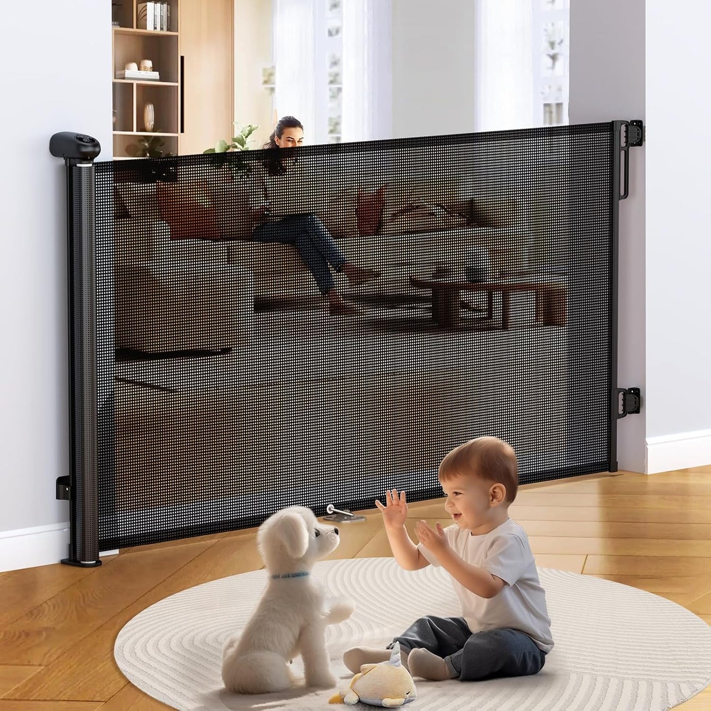 Uamector Retractable Baby & Dog Gate for Safety at Home
