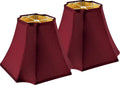 Burgundy Square Cut Corner Lamp Shades for Floor and Table Lamps