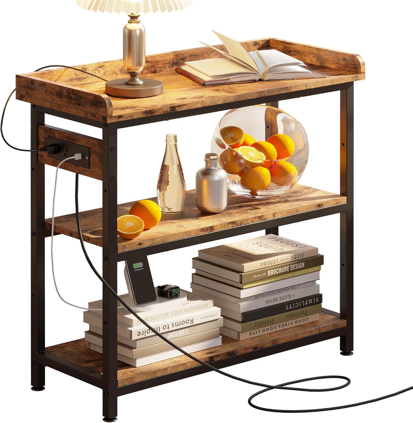 IRONCK Console Table with Power Outlet for Living Room Use