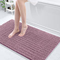 Deep Plum Chenille Bathroom Rug Mat 47x24 - Ultra Soft Plush