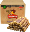 Cowdog Chews Rawhide Meaty Rolls 9-10ft (20 Pack) - Long-Lasting Chews