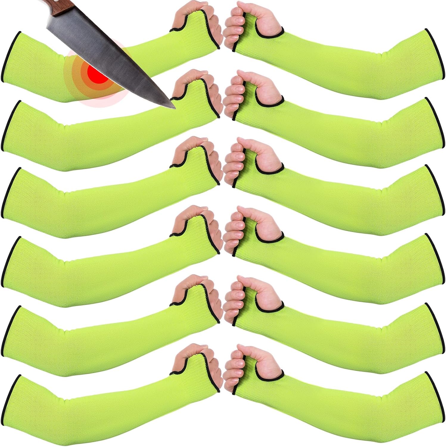 JaGely 6 Pairs Cut Resistant Sleeves for Arm Protection 18 in