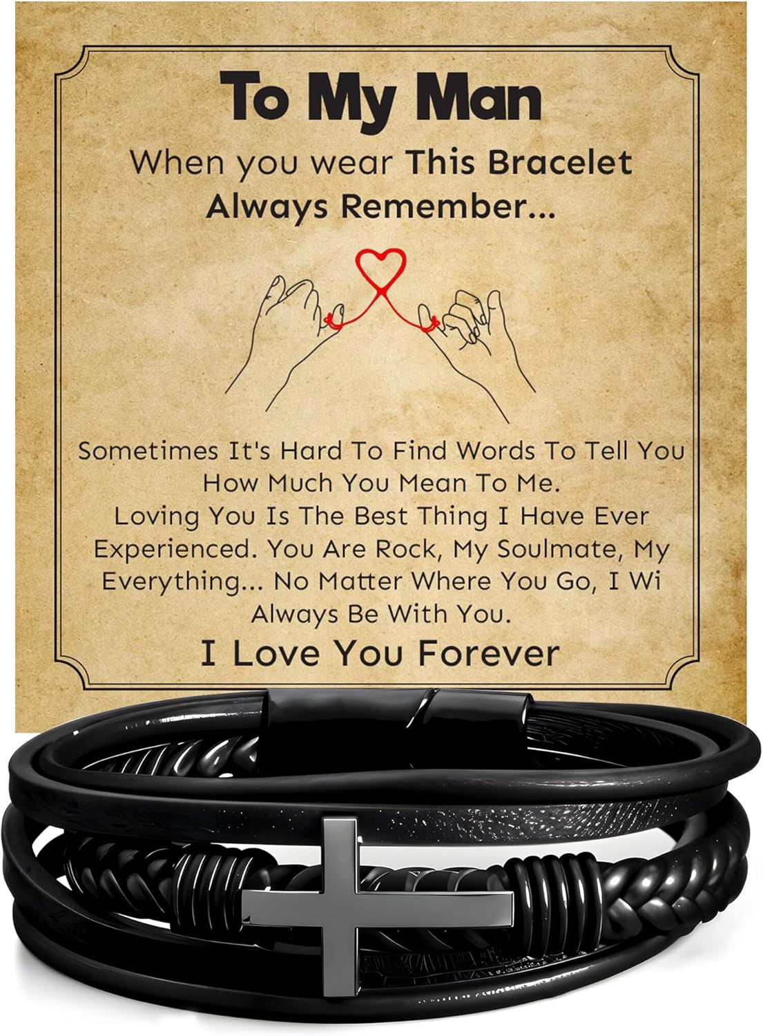 Men's Promise Cross Bracelet: GLAVICY Love Gift