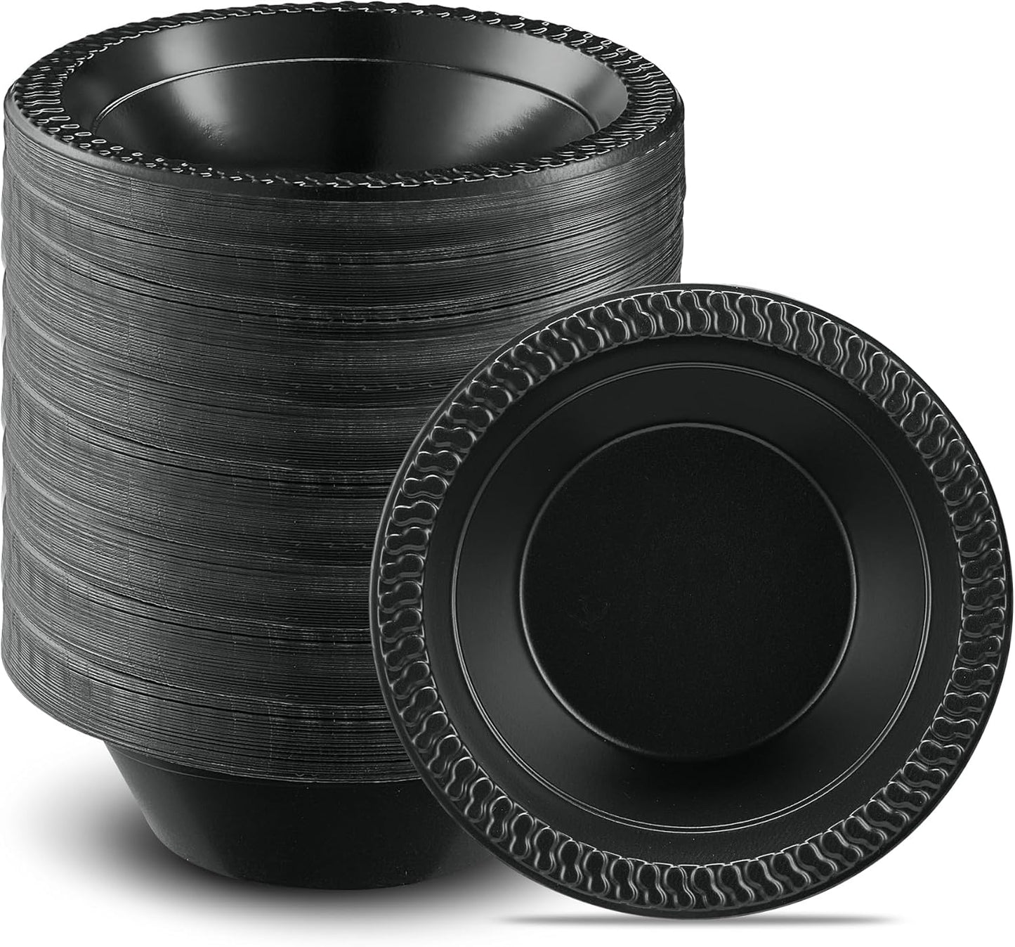 800 PCS Black Plastic Bowls for Parties and Weddings - 12 oz