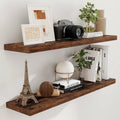 48 Inch Floating Shelves 9.3 in Deep Rustic Wood - Two Pack