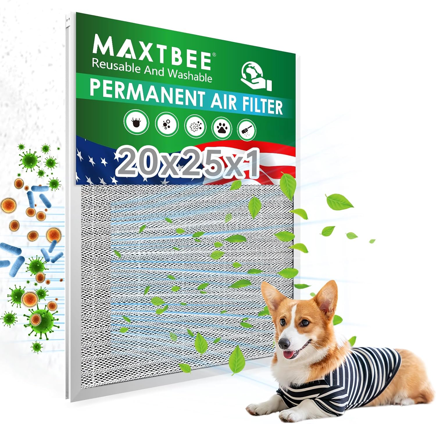 20x25x1 Electrostatic Air Filter for Healthier Home or Office