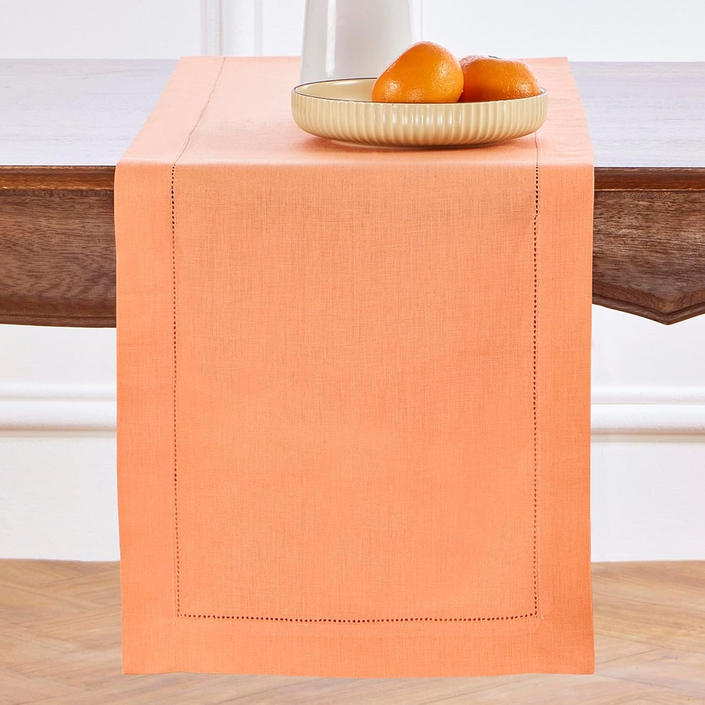 Elegant 100% Pure Linen Coral Table Runner for Stylish Dining