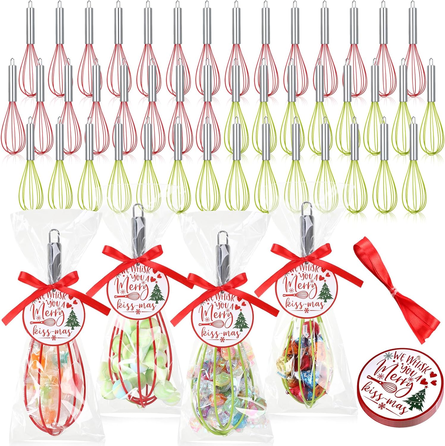 48 Sets 8 Inch Whisks Bulk by FoldTier for DIY Gifts