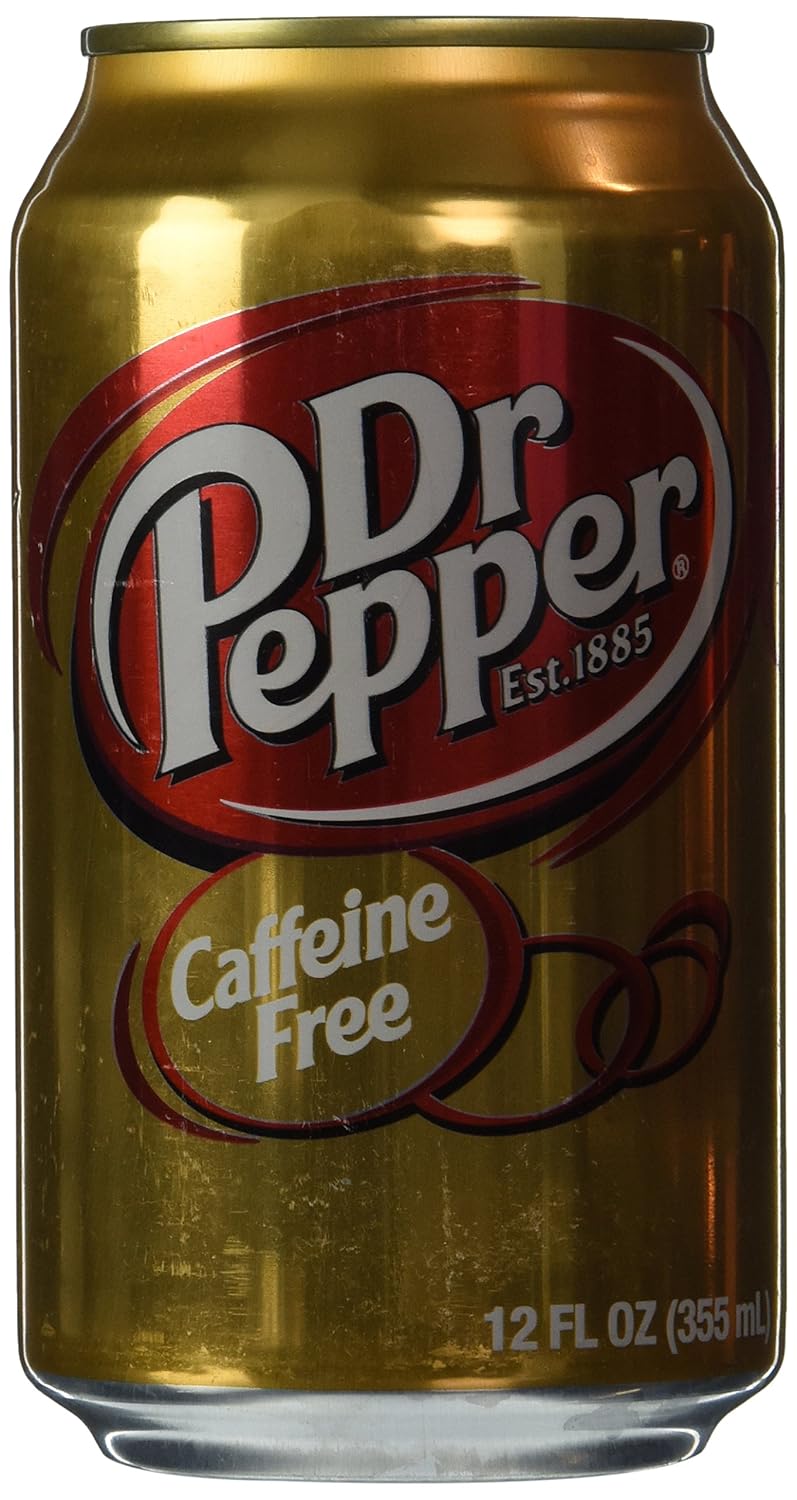 Caffeine Free Dr. Pepper 12oz Can Pack of 12 for Refreshing Taste