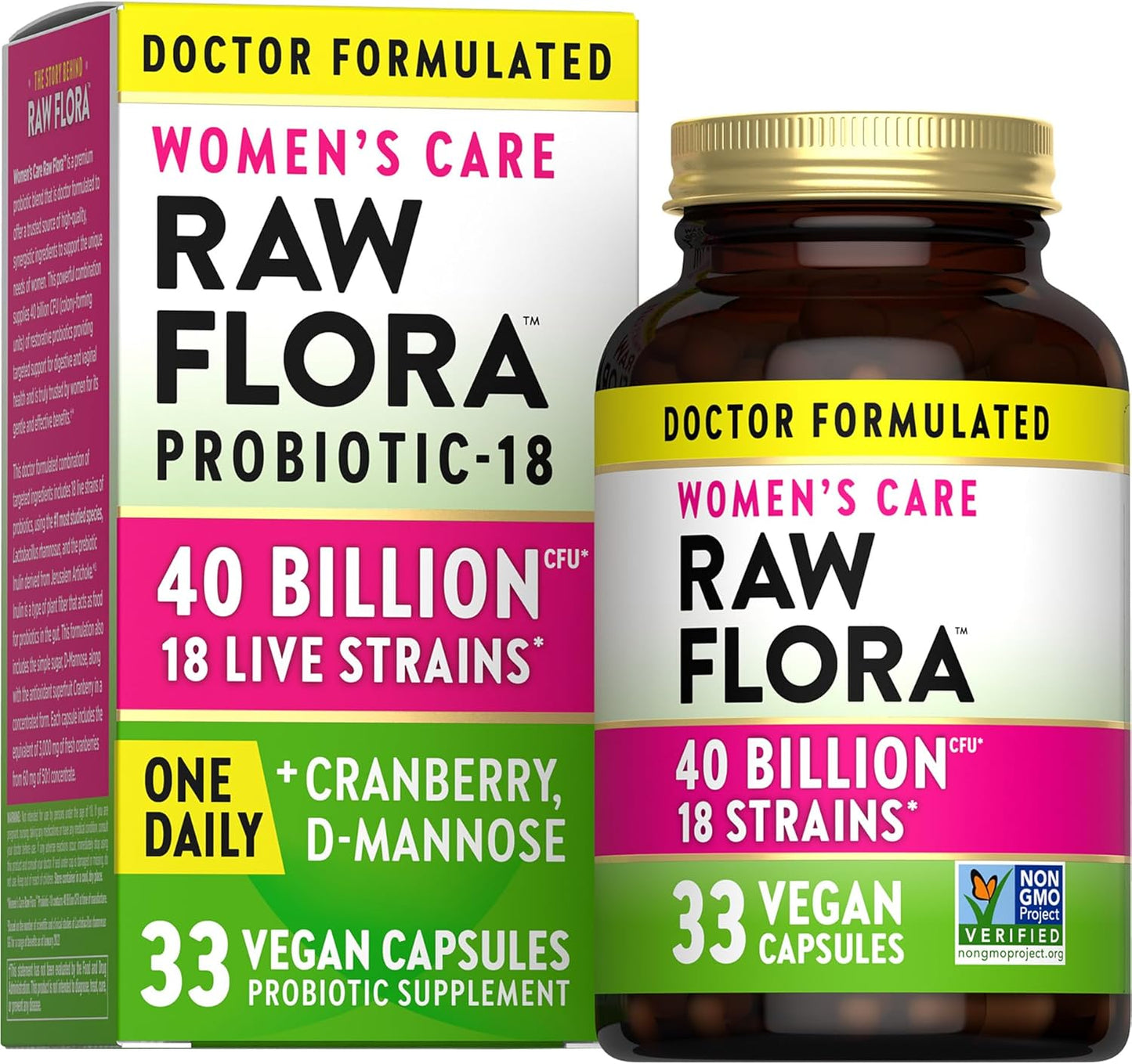 Nature's Truth Raw Flora Probiotics for Women with Cranberry