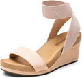 DREAM PAIRS Women's Elastica Ankle Strap Wedge Sandals - 2.4in Heel