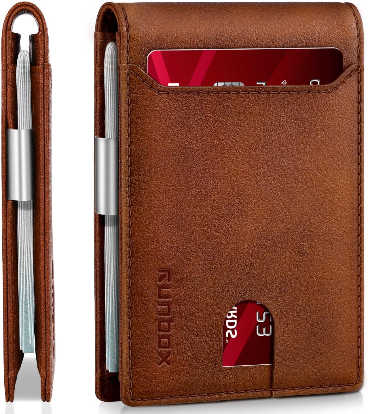 RUNBOX Money Clip Wallet for Men - Slim RFID Blocking Design